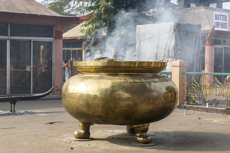 gigant smoke shell in Bodhgaya, Bihar, Indiaのeditorial素材