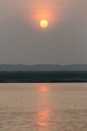 sunrise over Ganges river, Varanasi, Uttar Pradesh, India