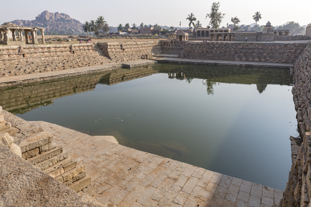one of the water tanks, Hampi, Karnataka, Indiaのeditorial素材