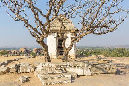 Hemakuta hill temple, Hampi, Karnataka, Indiaの写真素材
