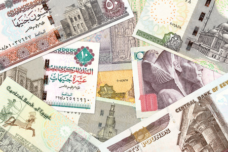 some egyptian pound bank notesの写真素材