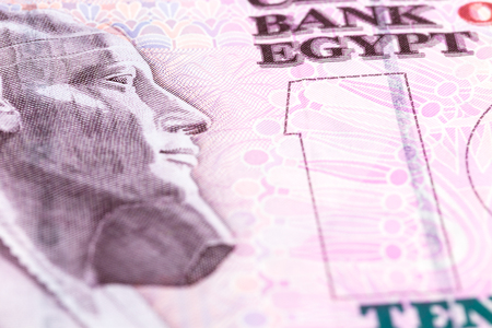 detail of 10 egyptian pound bank note