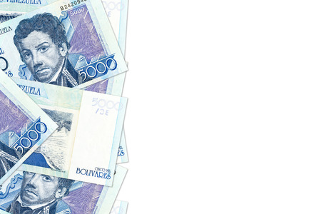 some venezuelan bolivar bank notes with copy space