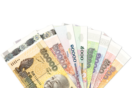 some new cambodian riel banknotes indicating economics