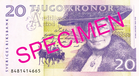20 swedish krona bank note obverseの写真素材