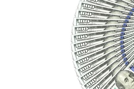 some 100 us-dollar bank notes with copyspace