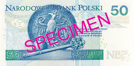 new 50 polish zloty banknote reverse specimen