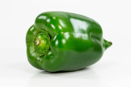 green capsicum fruit illustrating a healthy lifestyle isolated on white background