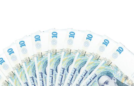 some 10 tunisian dinar banknotes new edition obverse indicating economics with copy space