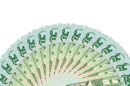 Guernsey pound banknotes illustrates economy and investment with copyspace