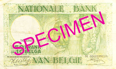 historic 50 belgian franc note (1942) obverseの写真素材