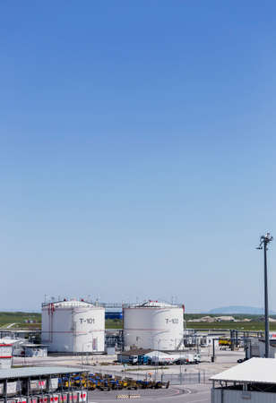 Fuel storage tanks at Vienna International Airportのeditorial素材