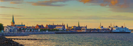 Panoramic view from the coastal road South of Elsinore. Image recorded across a stretch of water in...
