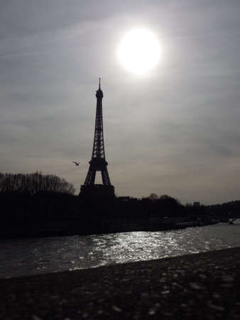 Eiffel Tower and the Sunの写真素材
