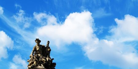 Statue and blue skyの写真素材