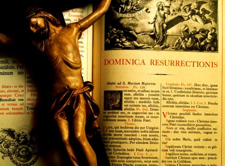 Prayer book and Crossの写真素材