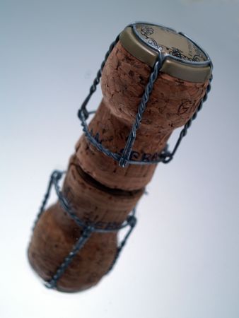 Close up of a champagne corkの写真素材
