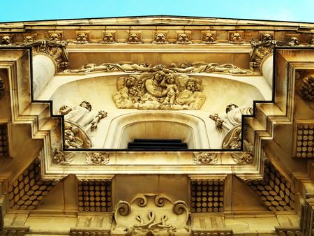 Detail of a bell towerの写真素材