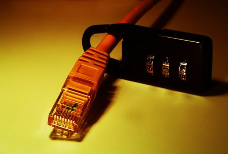 A network cable and a lockの写真素材