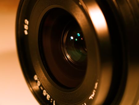 Close up of a camera lens with shallow DOFの写真素材