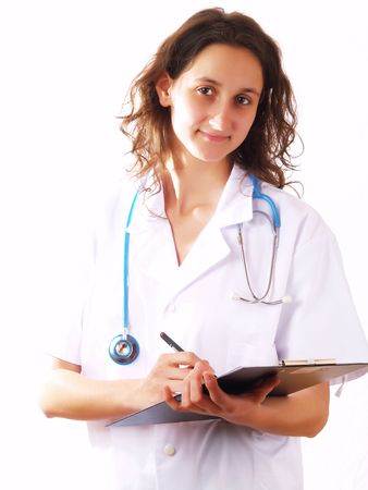 Female doctor with stethoscopeの写真素材