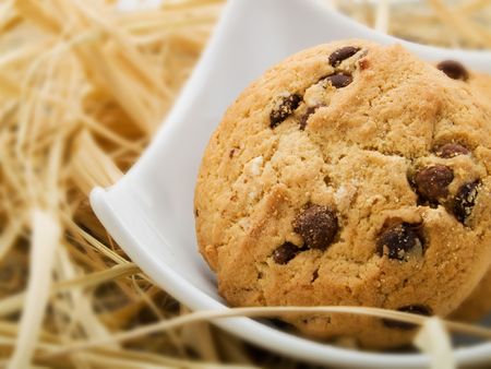 Cookies in a white plateの写真素材