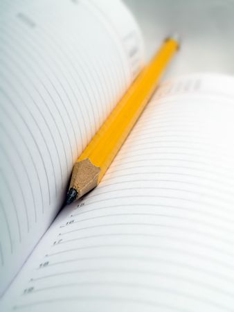 Pencil on an organizerの写真素材