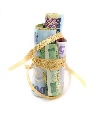 Gift-wrapped banknotesの写真素材