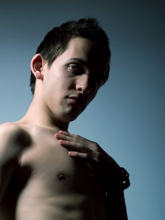 Portrait of an attractive young maleの写真素材