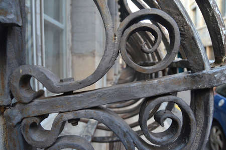 wrought iron window grillの写真素材