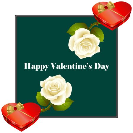 Happy Valentines Day Card With Heartsのイラスト素材