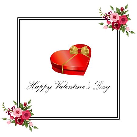 Happy Valentines Day Card With Heartsのイラスト素材