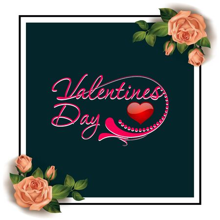 Happy Valentines Day Card With Heartsのイラスト素材