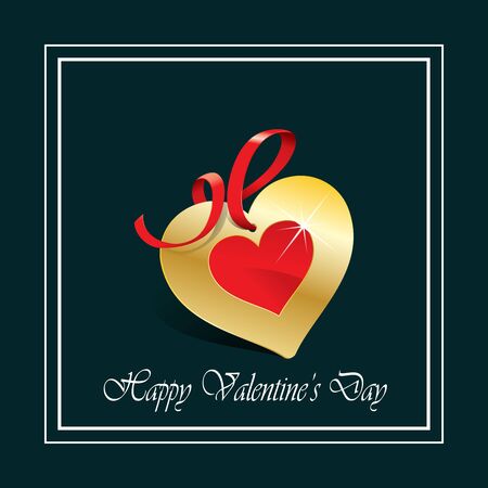 Happy Valentines Day Card With Heartsのイラスト素材