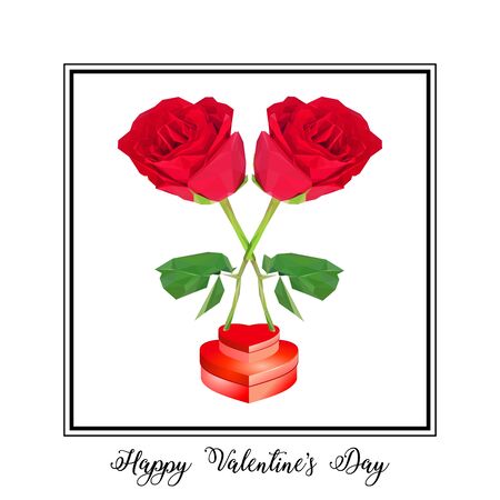 Happy Valentines Day Card With Heartsのイラスト素材