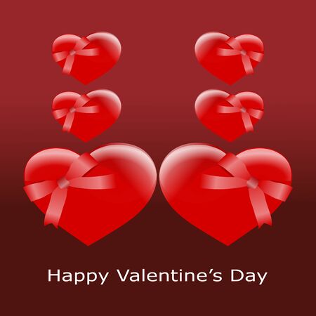 Happy Valentines Day Card With Heartsのイラスト素材