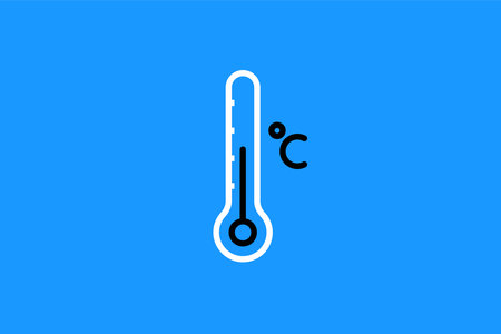 Thermometer icon with Celsius and Fahrenheit symbol. Vector illustration.のイラスト素材