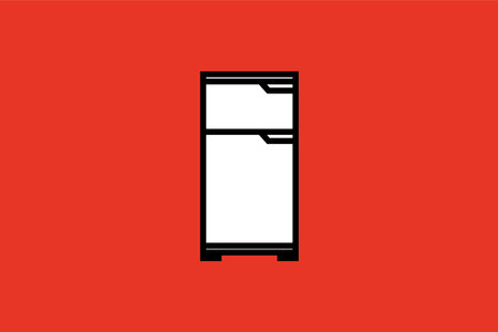 Refrigerator icon. Refrigerator vector illustration. Kitchen appliance.のイラスト素材