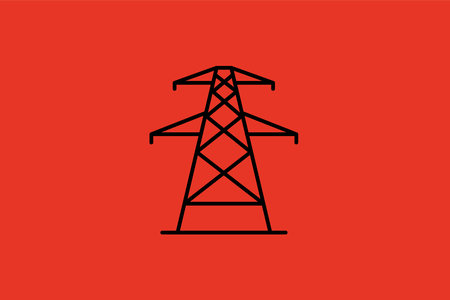 Power line icon. High-voltage tower. Vector illustration.のイラスト素材