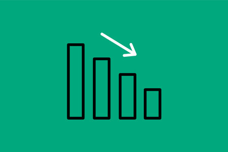 Growing bar graph icon in flat style. Chart vector illustration on green background.のイラスト素材