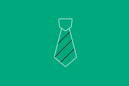 Necktie icon in flat style isolated on green background. Vector illustration.のイラスト素材