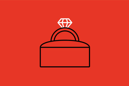 Diamond ring in a bag. Diamond ring in a bag. Vector illustration.のイラスト素材