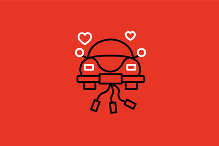 Robot love line icon, vector illustration, eps 10.のイラスト素材