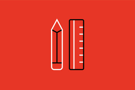 Pencil and ruler icon. Pencil and ruler vector icon.のイラスト素材
