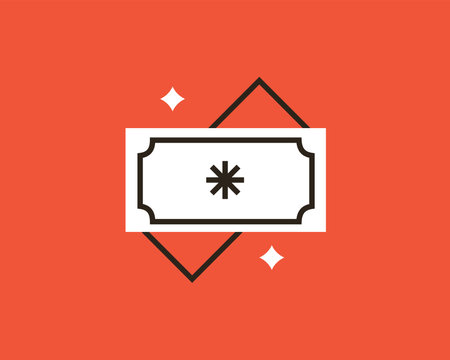 Badge icon on orange background. Vector illustration. Eps 10.のイラスト素材