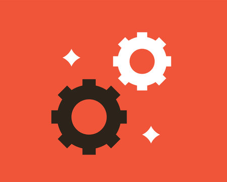 Gear icon. Cogwheel gear mechanism symbol. Flat design. Vector illustrationのイラスト素材