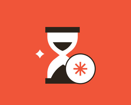 Hourglass with snowflake icon. Flat design style eps 10のイラスト素材