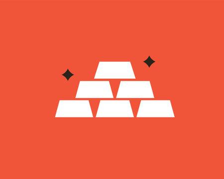 Gold bullion icon. Flat design style eps 10 vector illustrationのイラスト素材