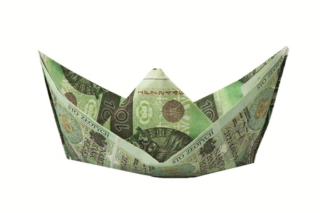 A boat with banknotesの写真素材