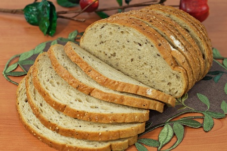 Bread cut into napkin